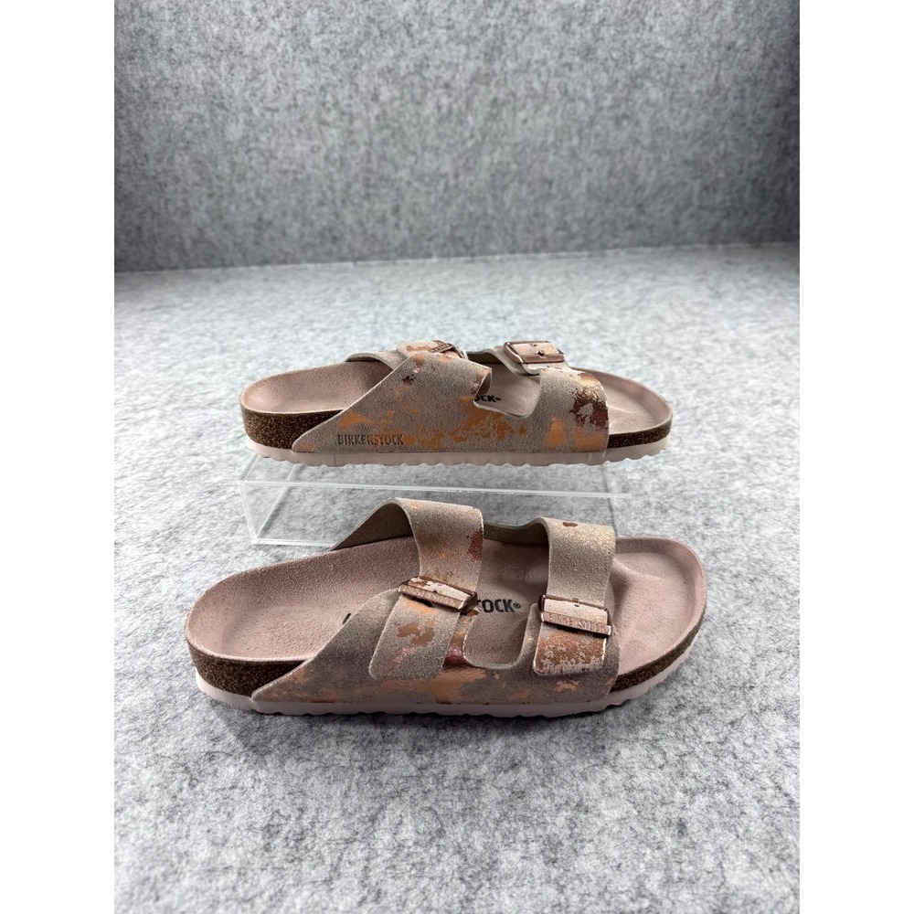Birkenstock Arizona Double Strap Sandals Women's 10 Metallic Copper Splatter - Picture 5 of 14